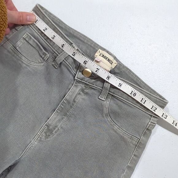L'Agence Jeans Womens 27 Gray Skinny Midrise Jeans 25" Inseam - Picture 7 of 9